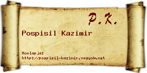 Pospisil Kazimir névjegykártya